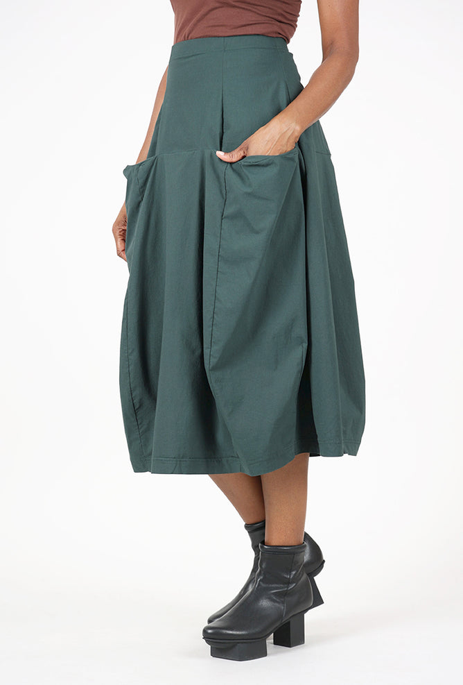 Rundholz Cotton-Linen Full Skirt, Forest 