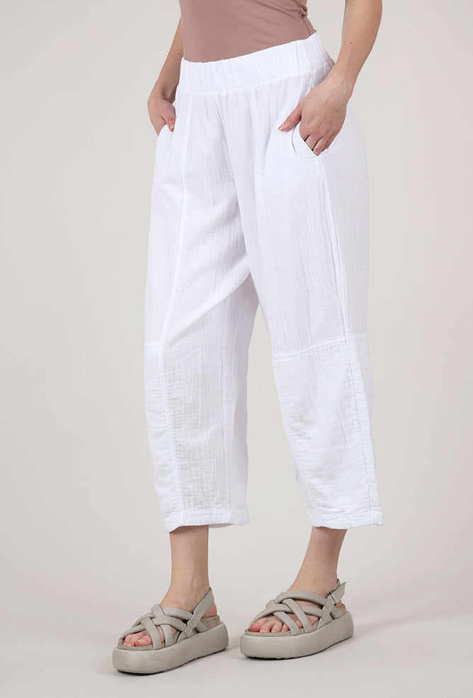 Mododoc Linen Lantern Pants, White Halo 