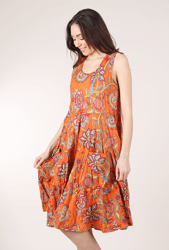 Dress Addict Joy Dress, Orange/Gray 