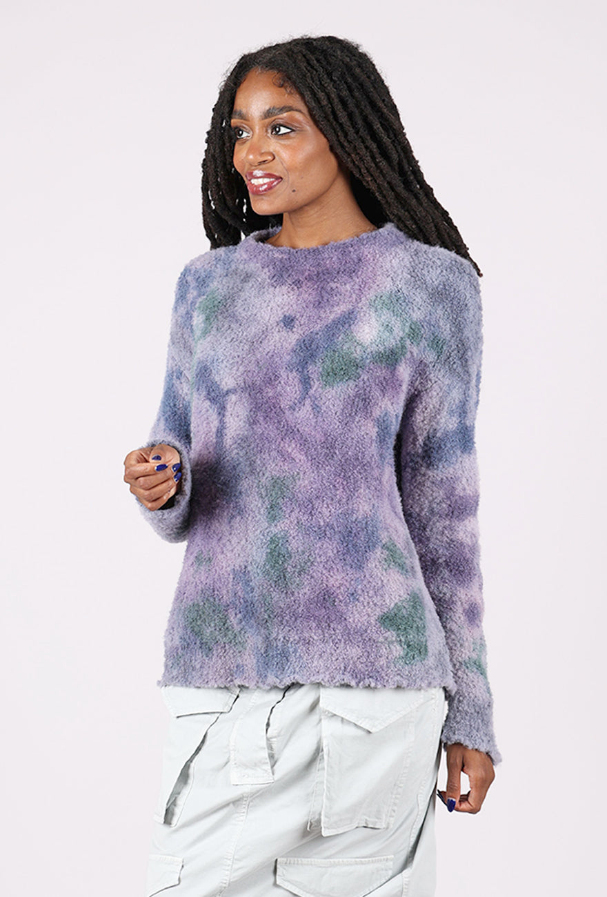 Iridium Hand-Painted Josiane Sweater, Misty Morning 