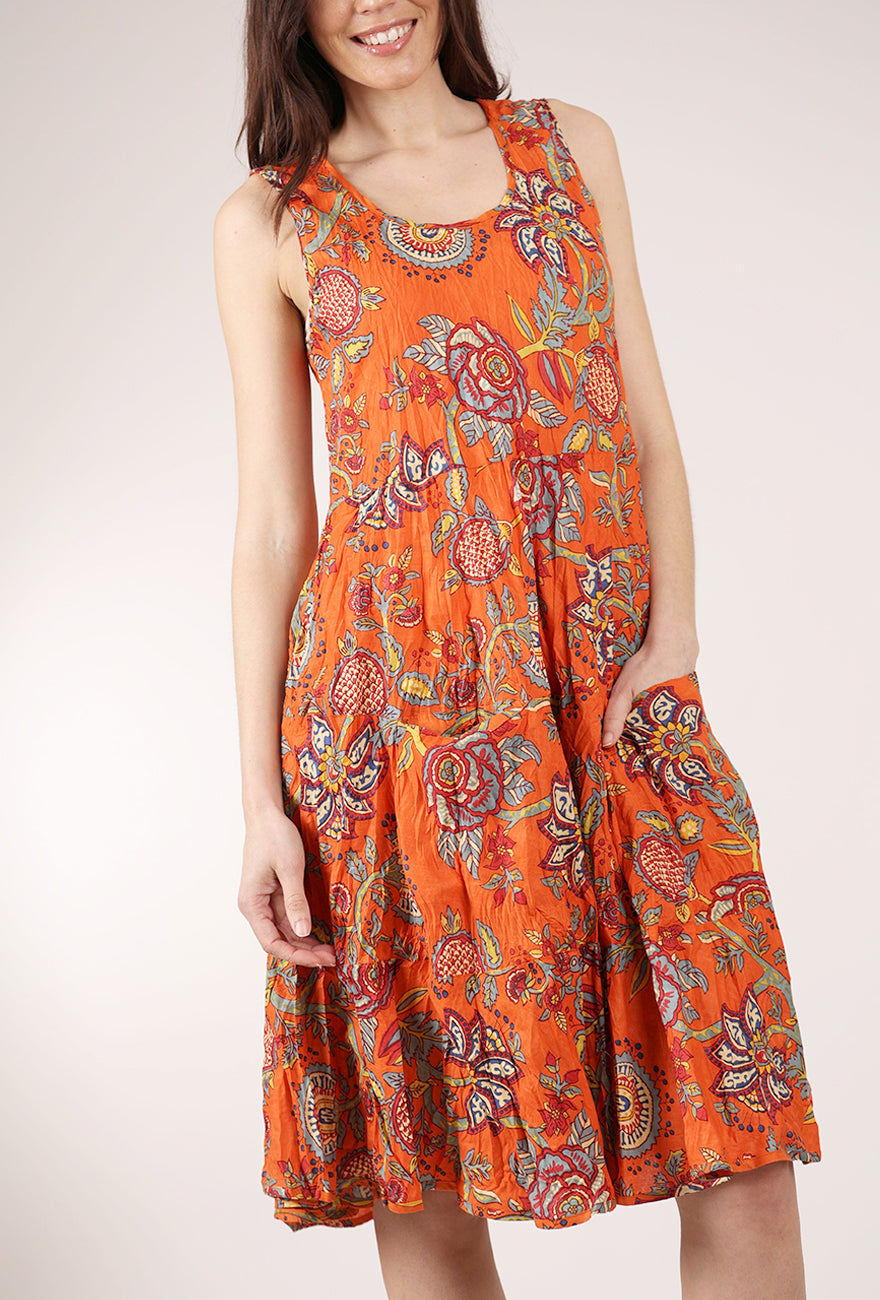Dress Addict Joy Dress, Orange/Gray 