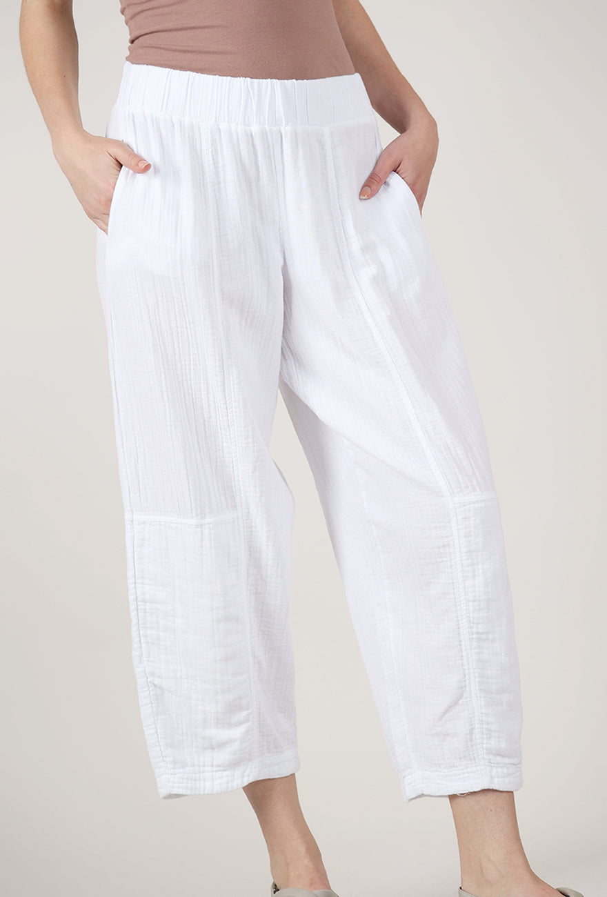 Mododoc Linen Lantern Pants, White Halo 