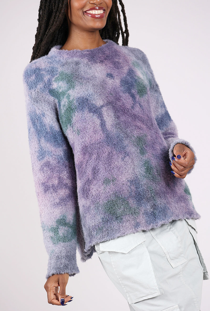 Iridium Hand-Painted Josiane Sweater, Misty Morning 