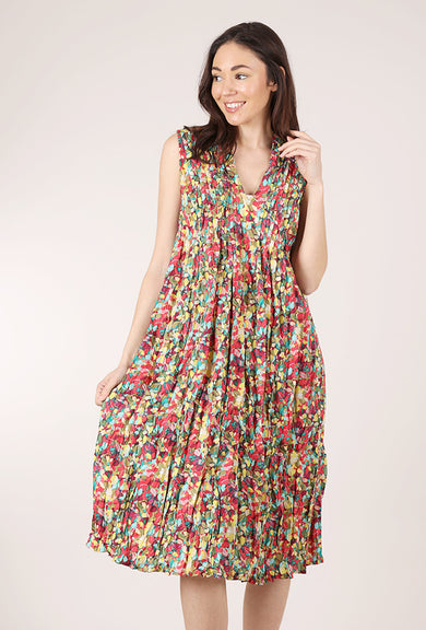 Dress Addict Jerk Dress, Rose/Turq Floral 