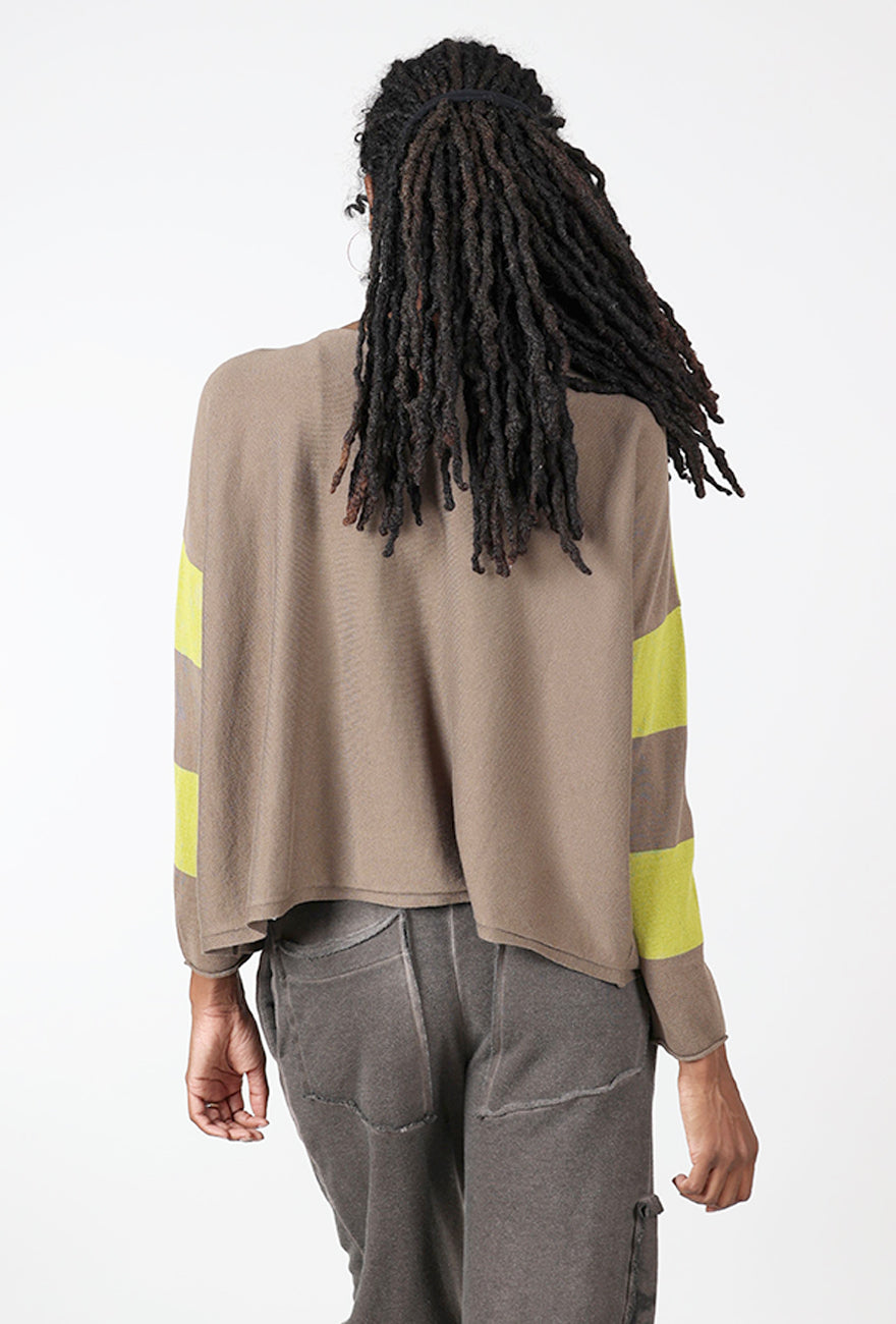 Two Tone Ovals Sweater, Turtle/Pea Angle 3