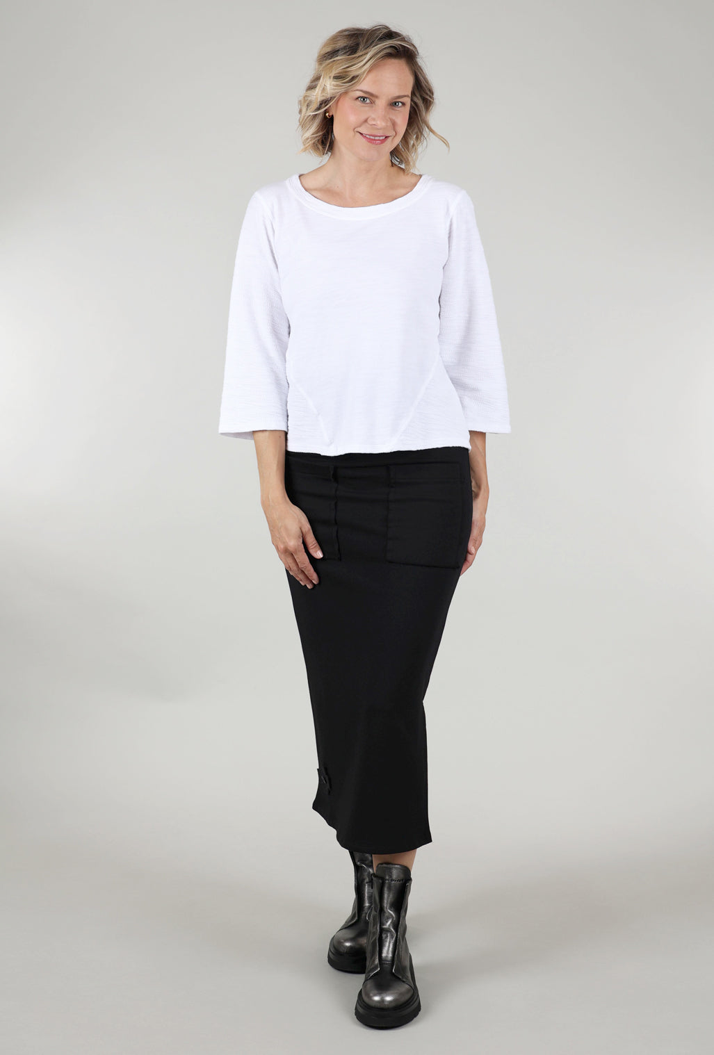 Prairie Cotton Contrast Flip Top, White 