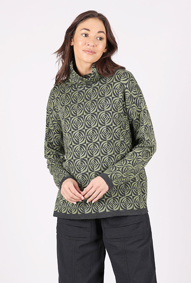 Woodcut Pullover, Lake Green