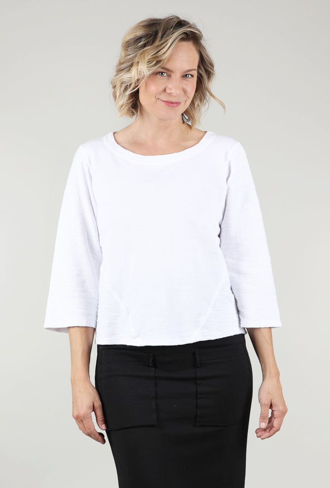 Prairie Cotton Contrast Flip Top, White 