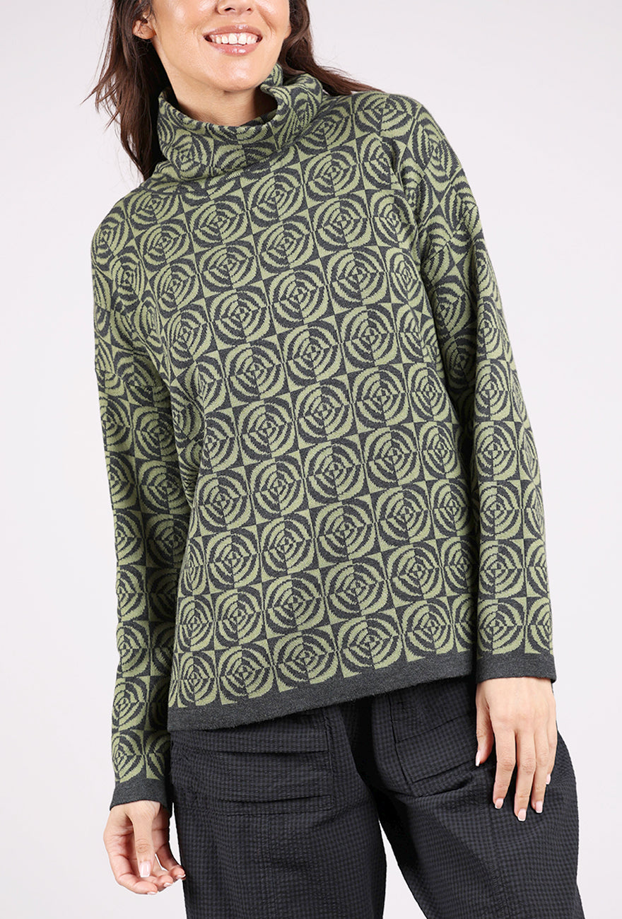 Sunday Woodcut Pullover, Lake Green 