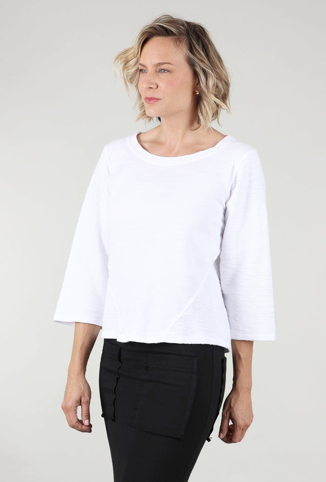 Prairie Cotton Contrast Flip Top, White 