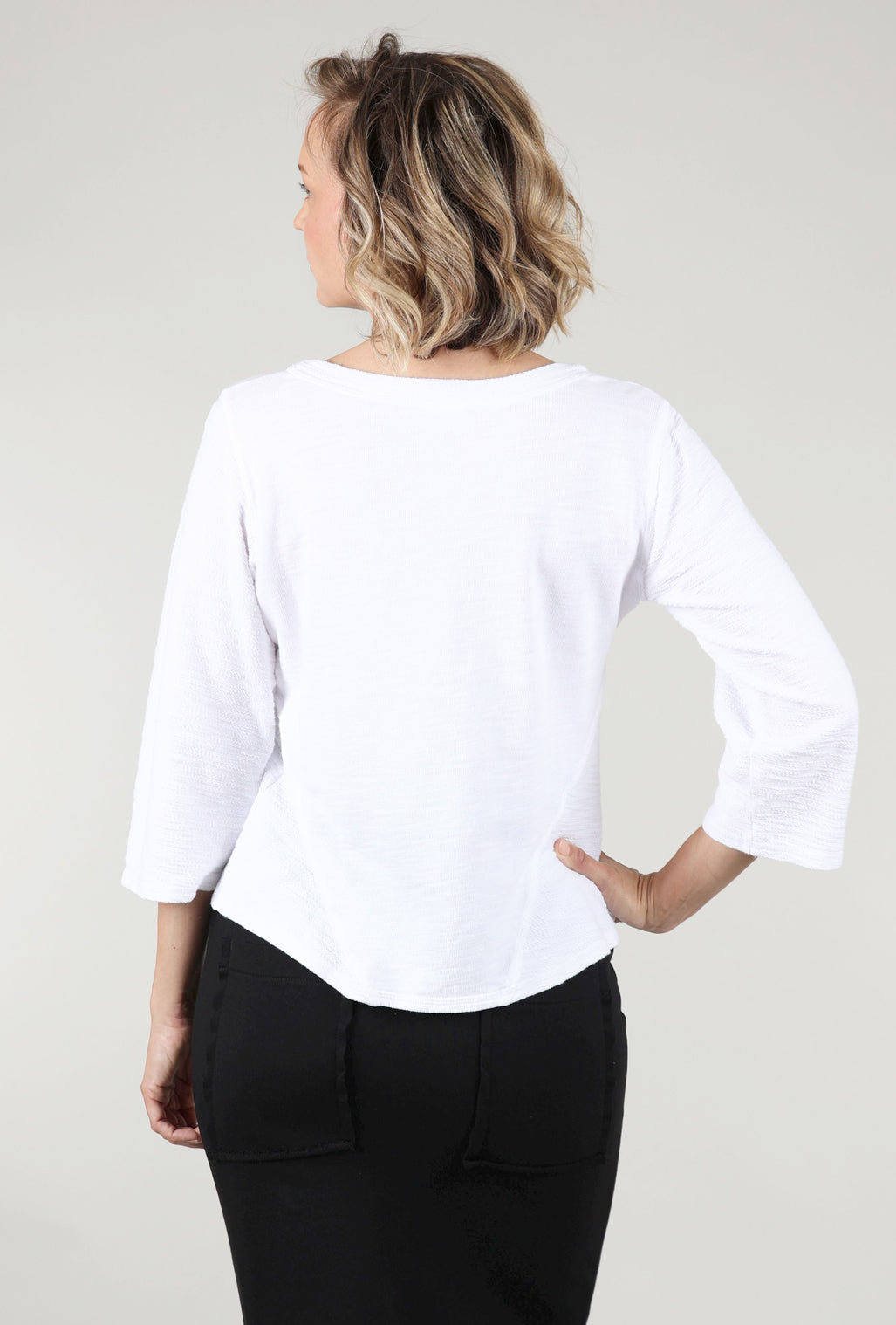 Prairie Cotton Contrast Flip Top, White 