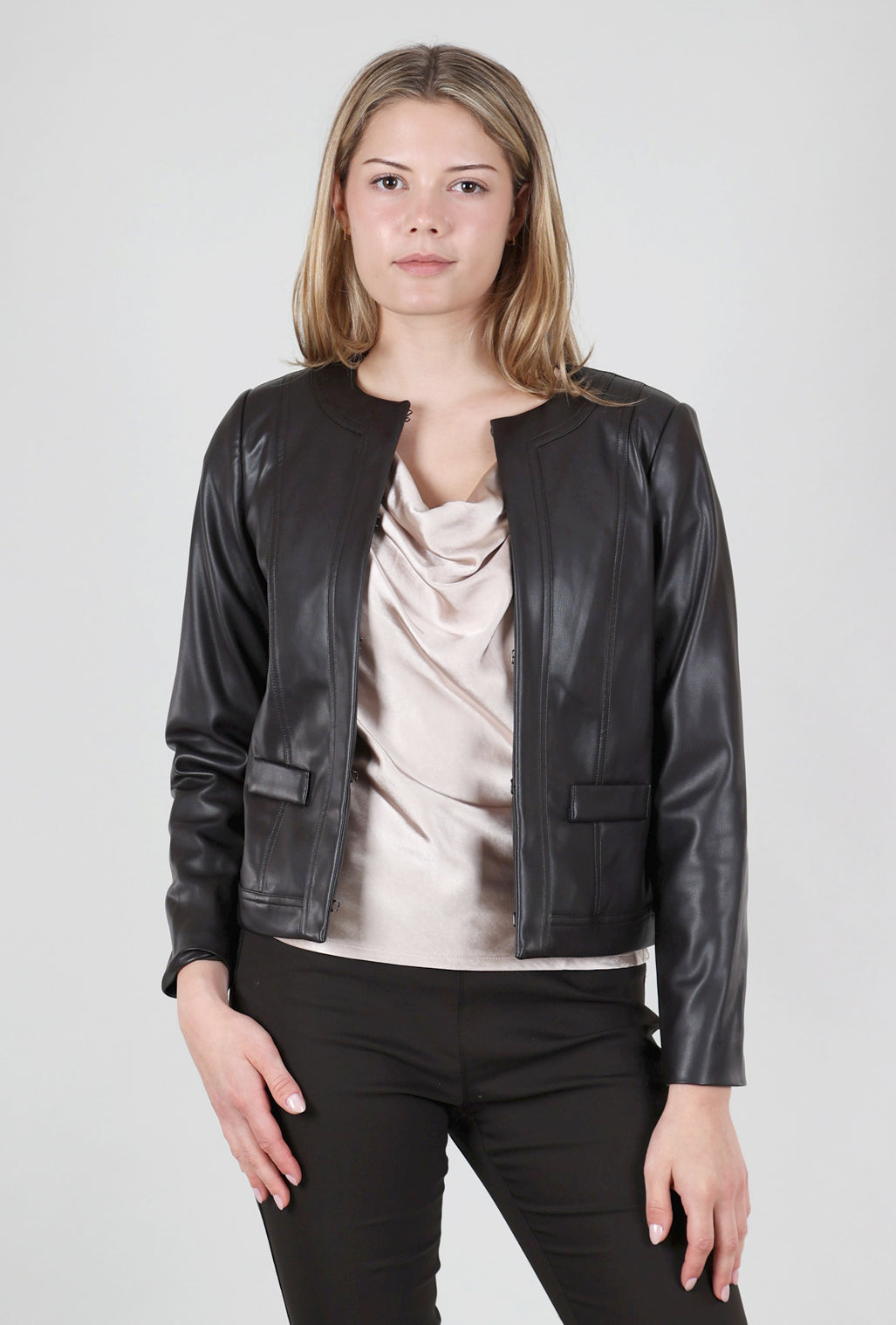 Peace of Cloth Coco Faux Leather Jacket, Brown 