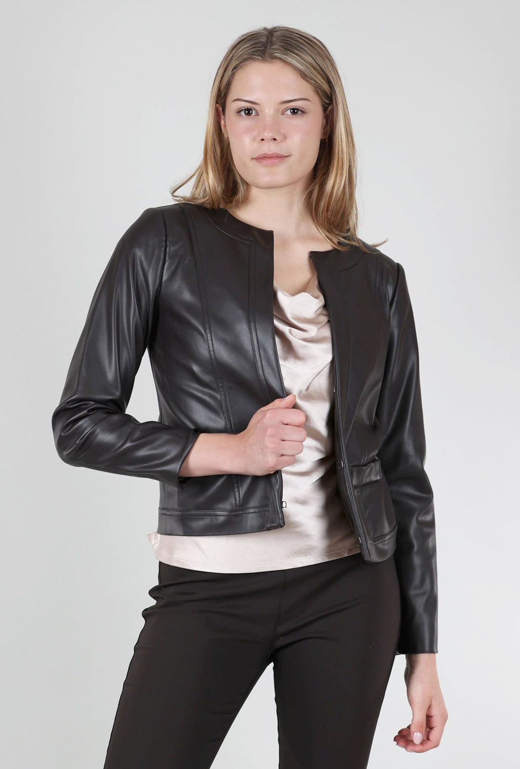 Peace of Cloth Coco Faux Leather Jacket, Brown 