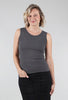 Prairie Cotton Fitted Ribbed Tank, Graphite 