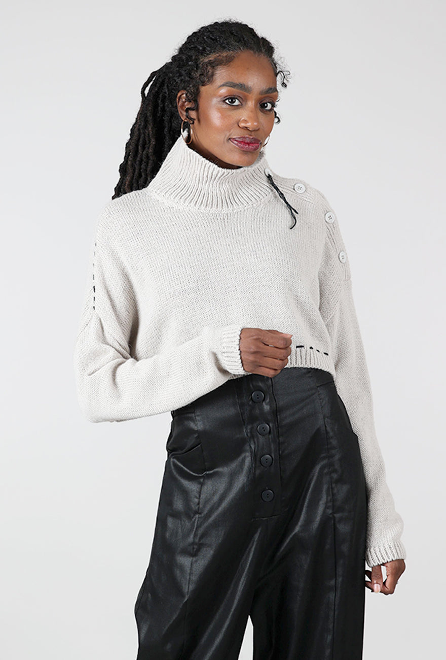 Studio B3 Sinsan Cropped Sweater, Oatmilk 