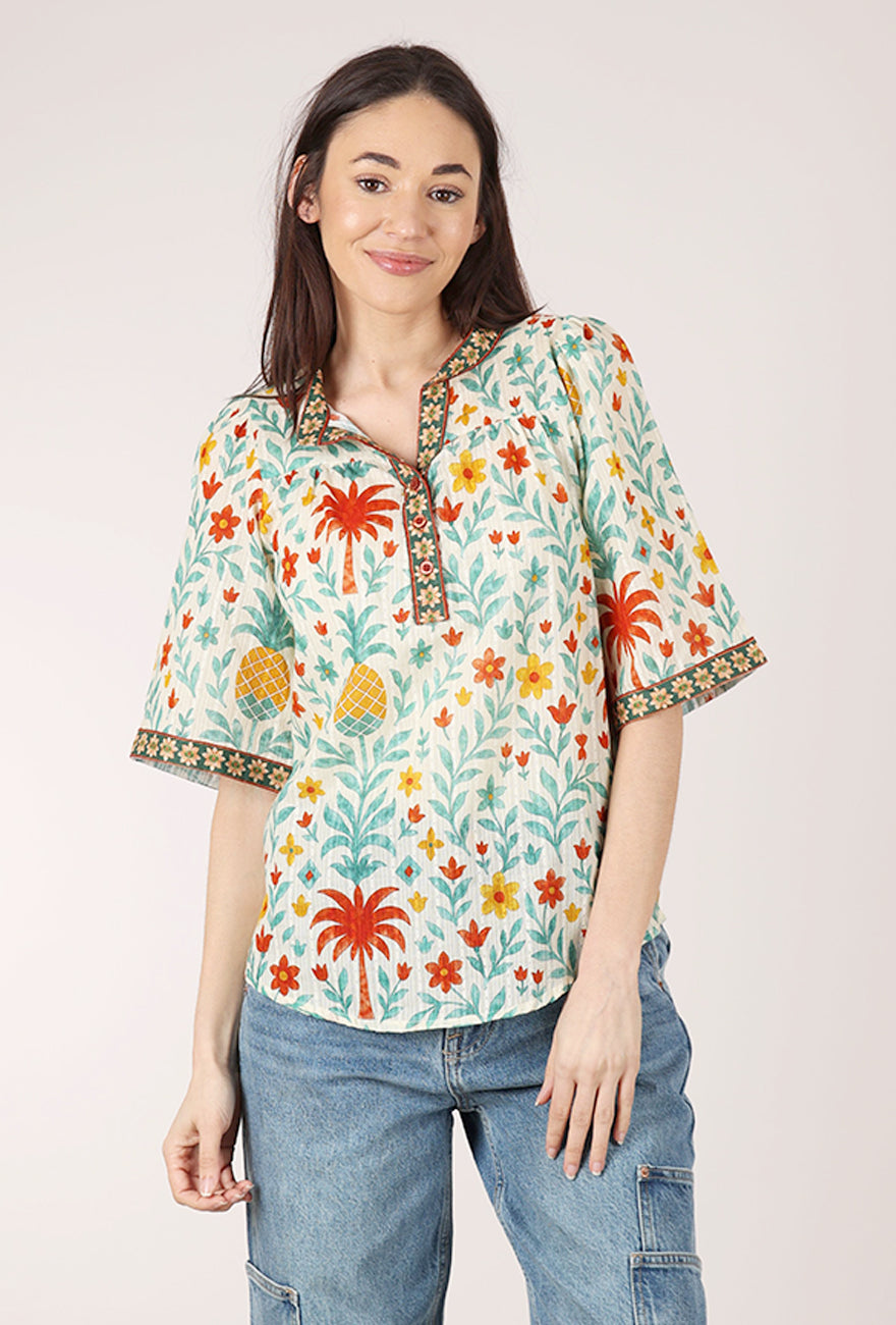 Dolma Pineapple Top, Orange Multi 