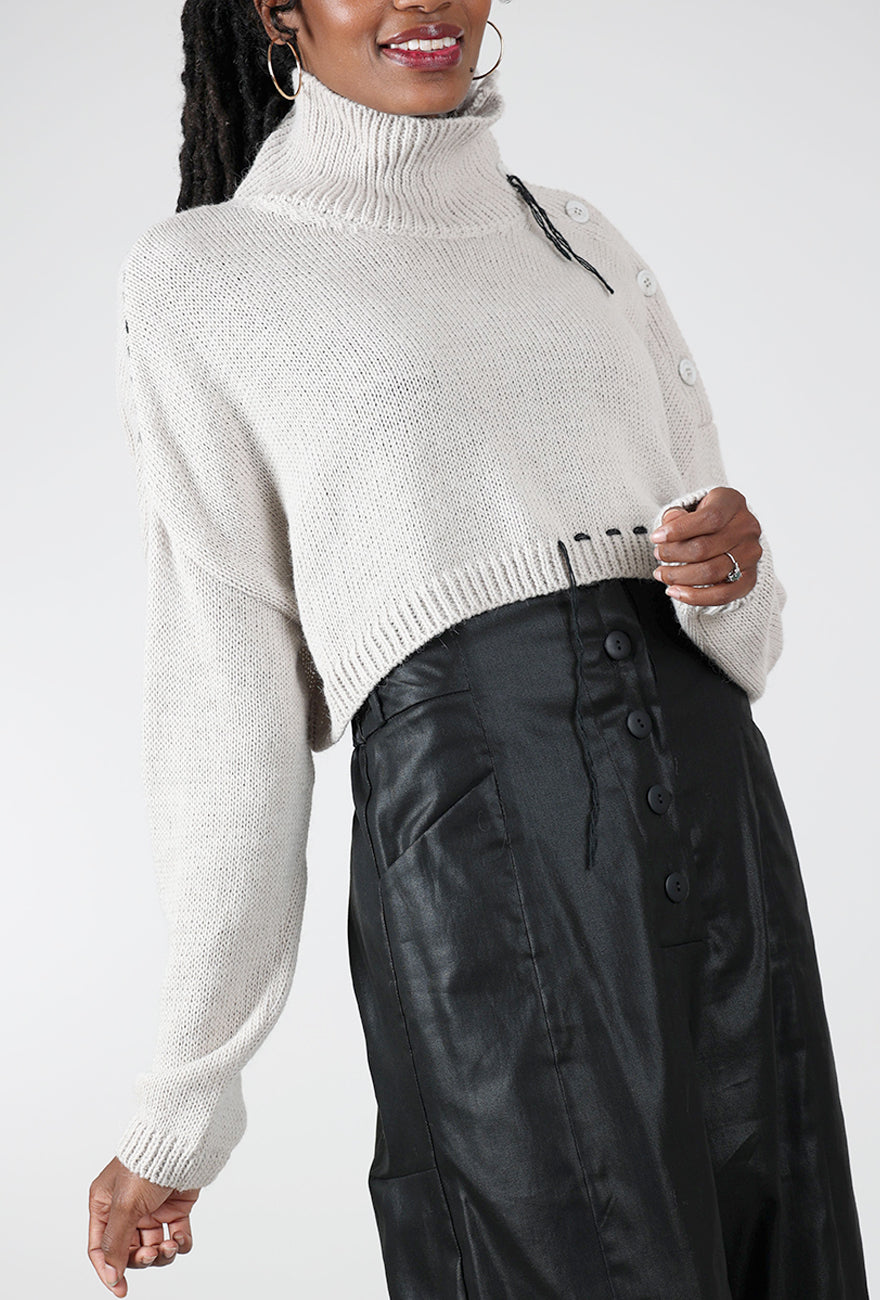 Studio B3 Sinsan Cropped Sweater, Oatmilk 
