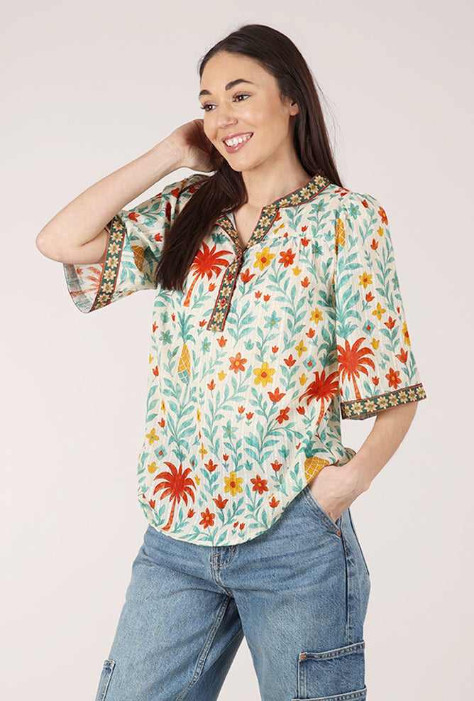 Dolma Pineapple Top, Orange Multi 