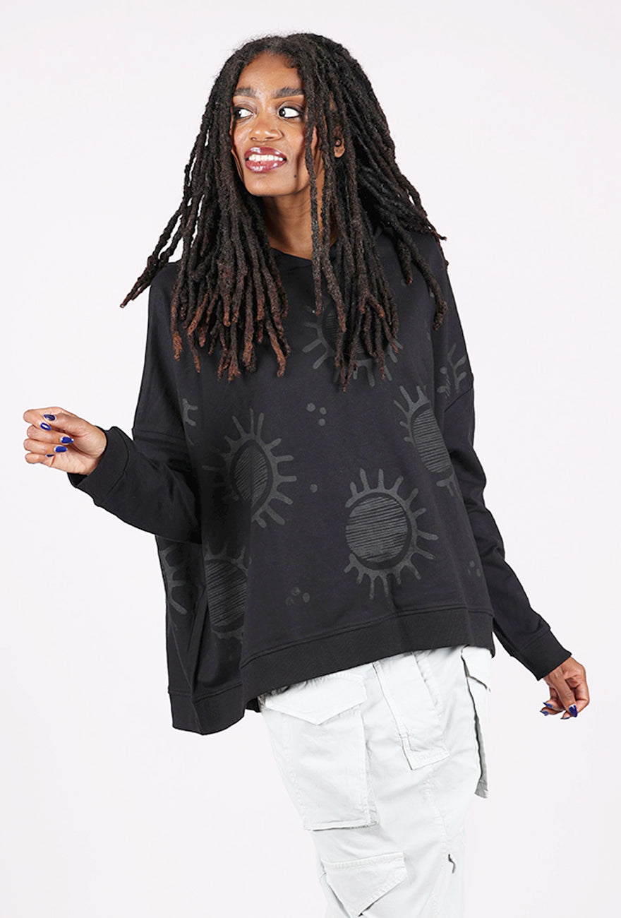 Paper Temples Swing Hoodie, Black Solar 