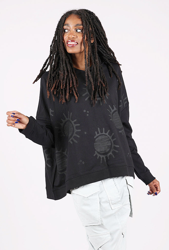 Paper Temples Swing Hoodie, Black Solar 