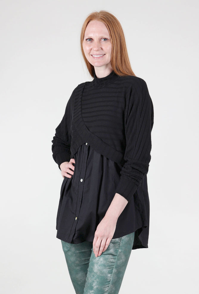 M Made in Italy Two-in-One Tunic, Black 