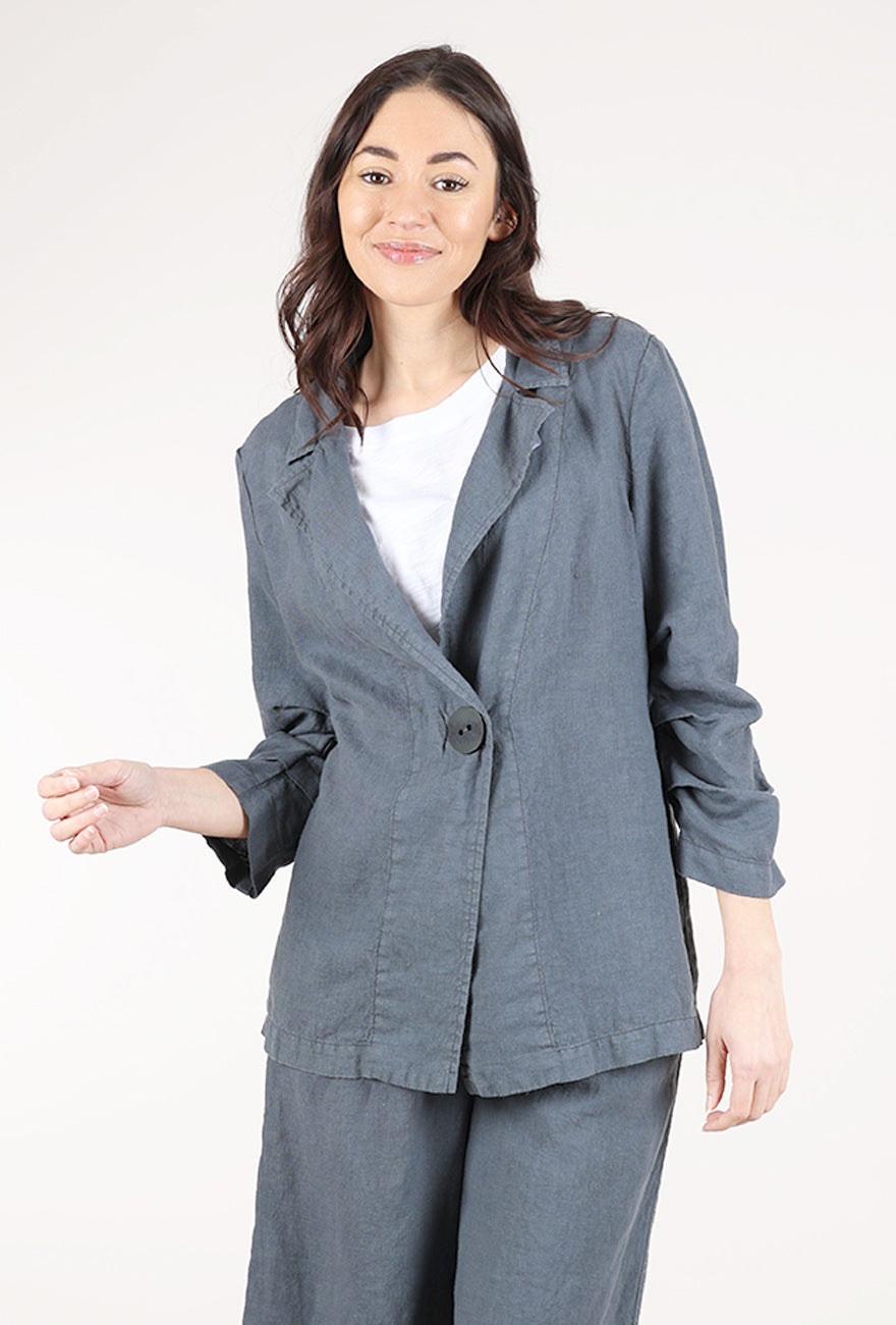 Grizas Linen Lady Blazer, Coal 