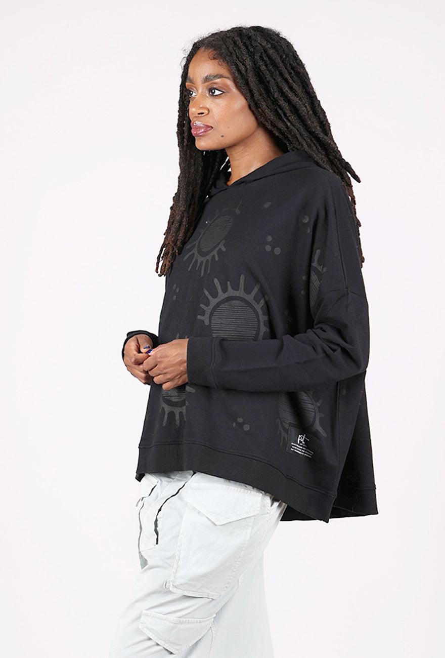 Paper Temples Swing Hoodie, Black Solar 