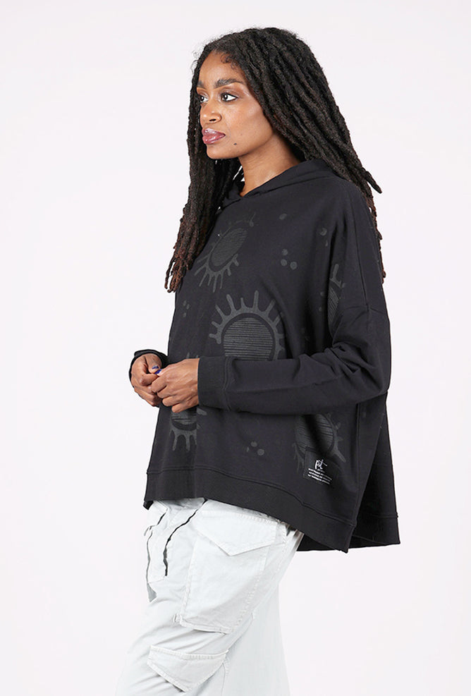 Paper Temples Swing Hoodie, Black Solar 