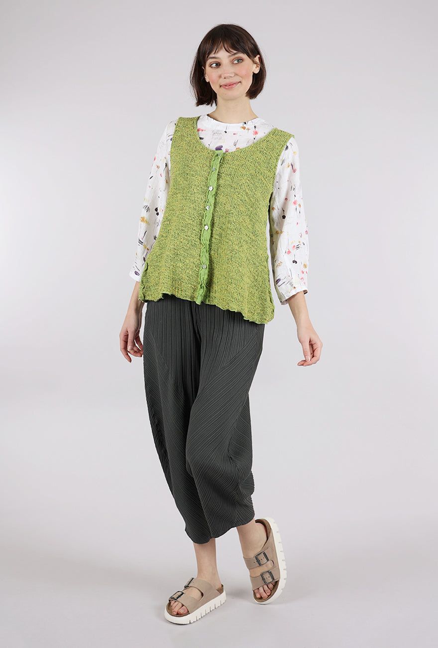 Cut Loose Texture Sweater Vest, Verde 