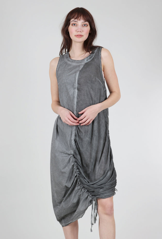 Sanctamuerte Ruched Column Dress, Gray Storm 