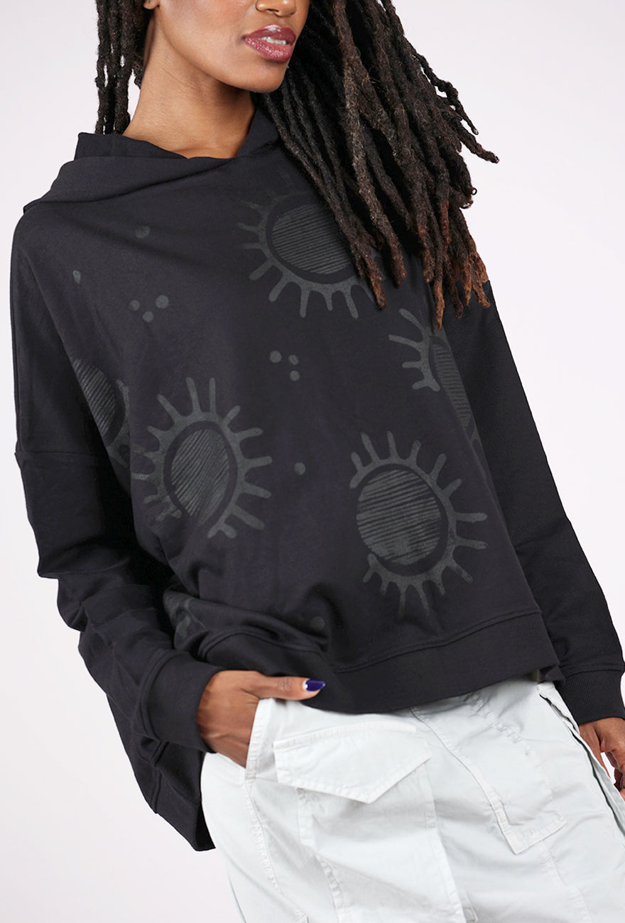Paper Temples Swing Hoodie, Black Solar 