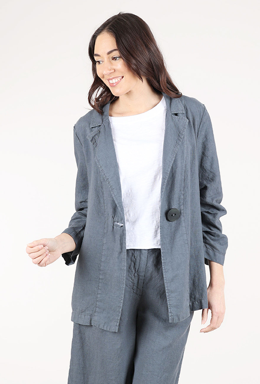 Grizas Linen Lady Blazer, Coal 