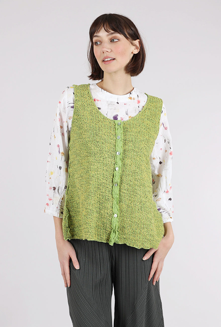 Cut Loose Texture Sweater Vest, Verde 