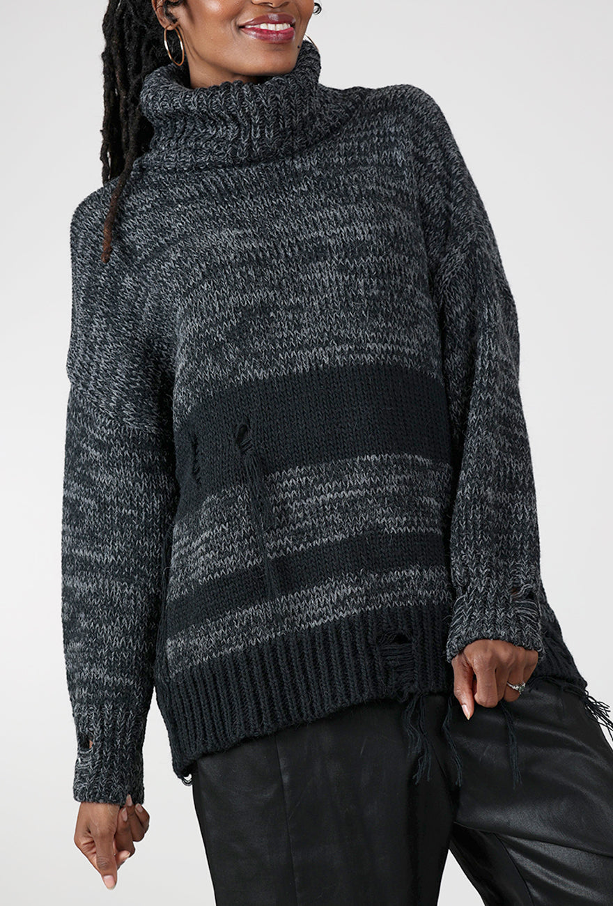 Studio B3 Grano Sweater, Black/Gray 