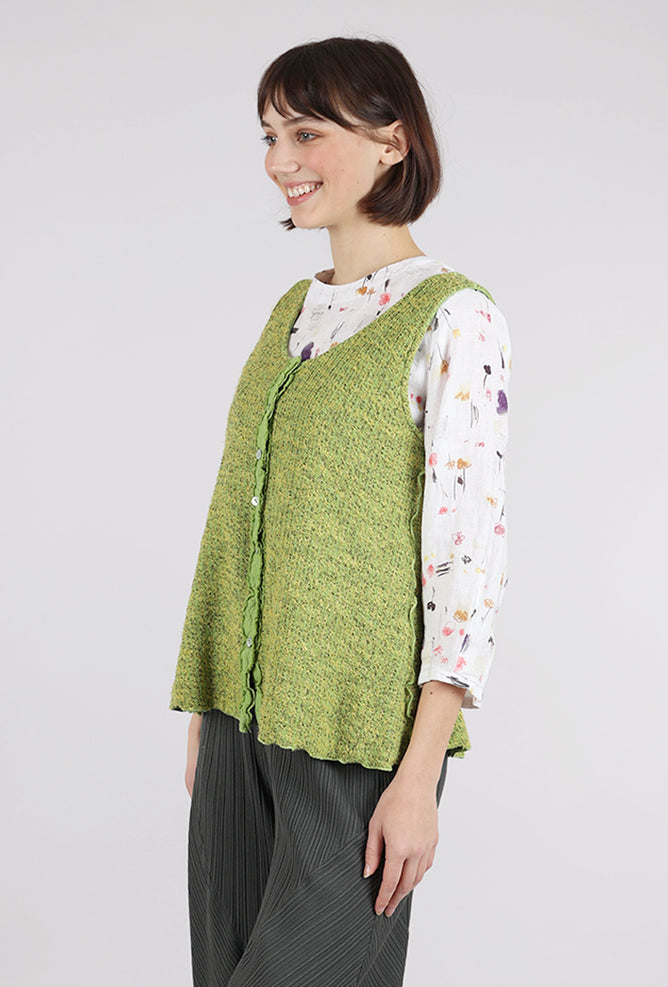 Cut Loose Texture Sweater Vest, Verde 