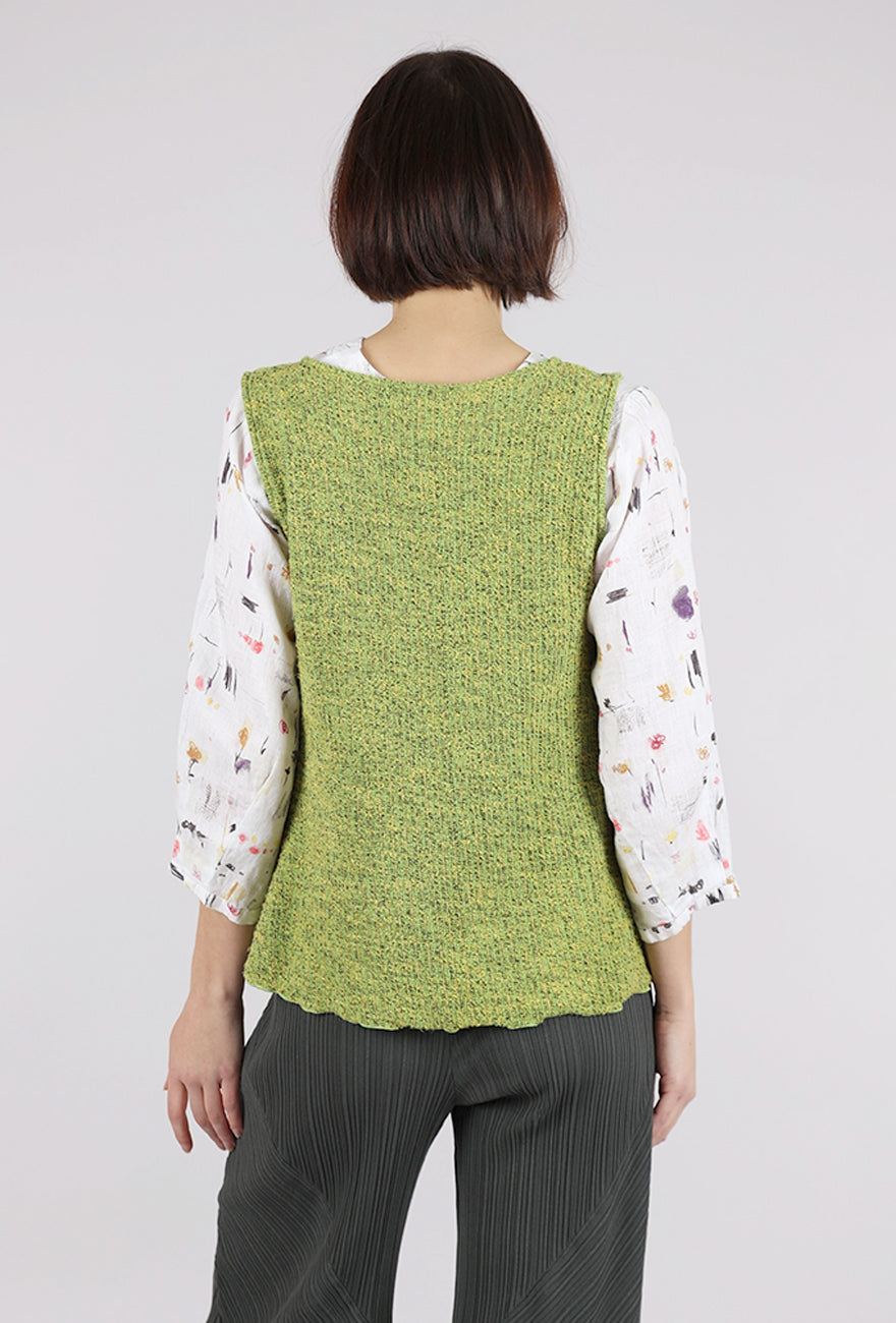 Cut Loose Texture Sweater Vest, Verde 