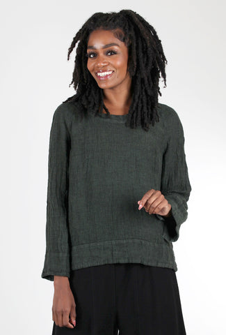 Grizas Rustic Linen Top, Fern 