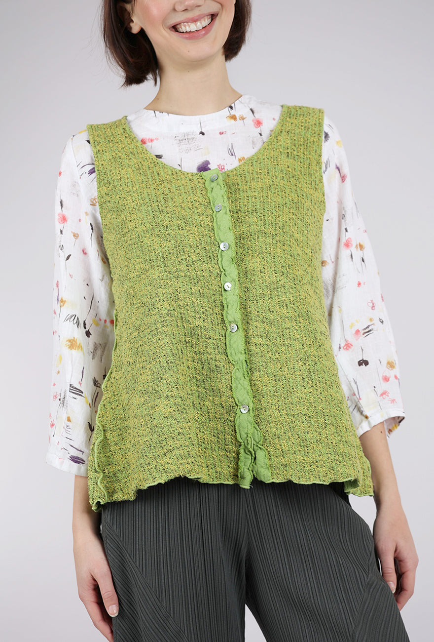 Cut Loose Texture Sweater Vest, Verde 