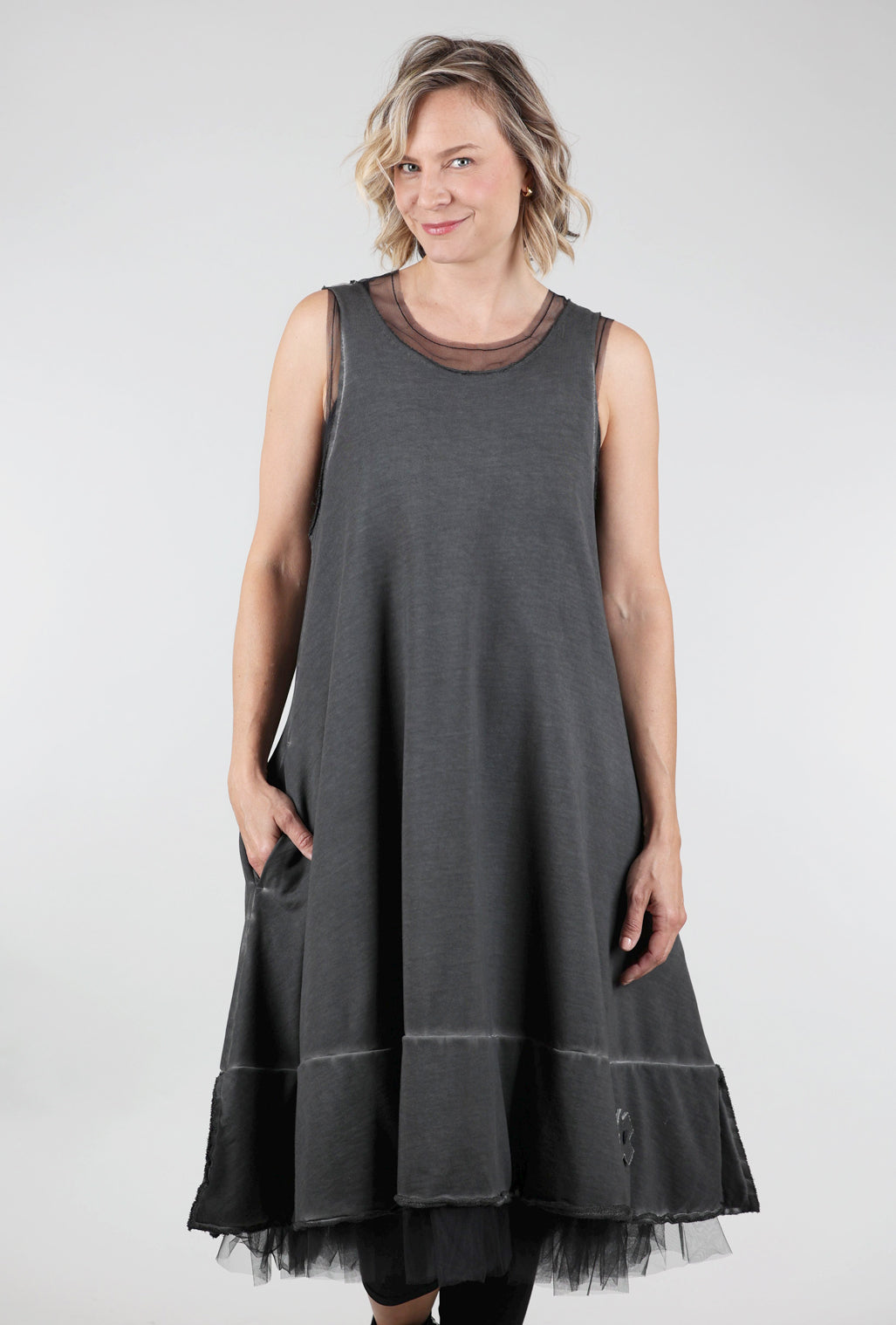 Pluslavie Terry Dress, Asphalt 