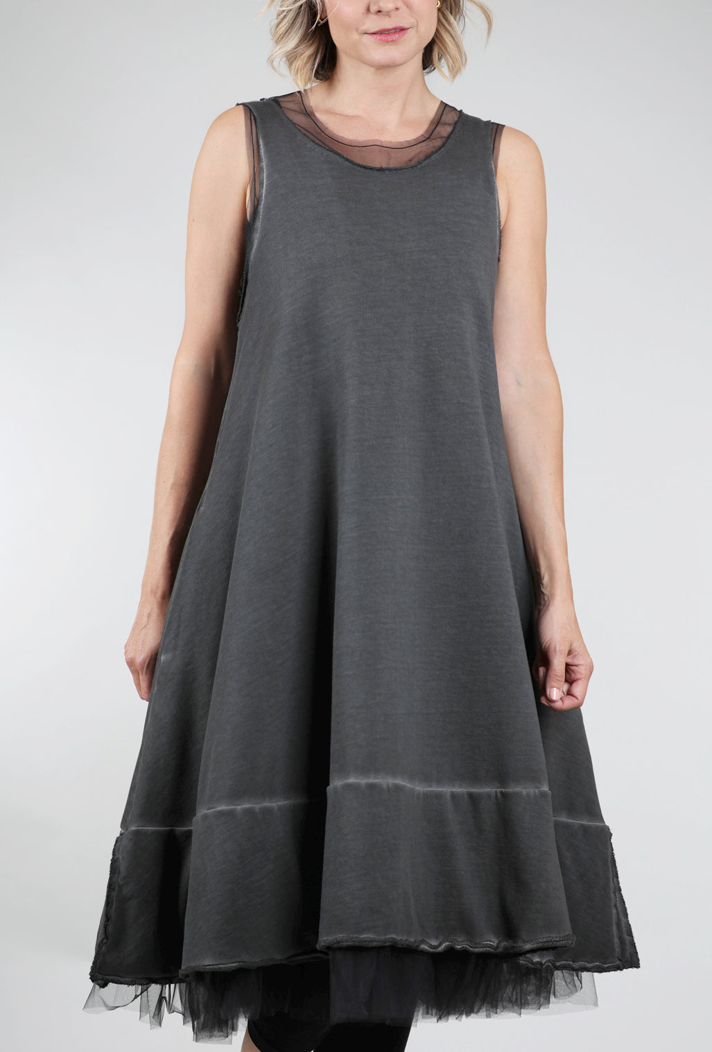 Pluslavie Terry Dress, Asphalt 