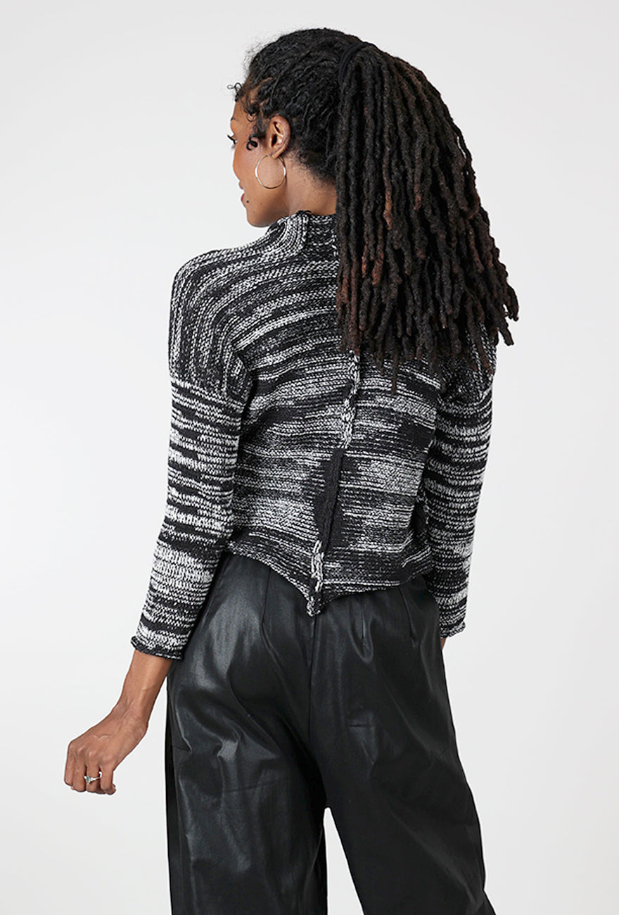 Paper Temples Cardi B Cardigan, Black Marl 