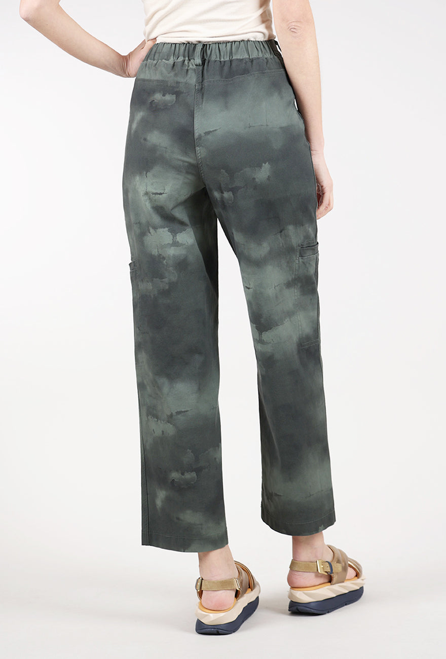 Ozai Poplin Print Pant, Olive 