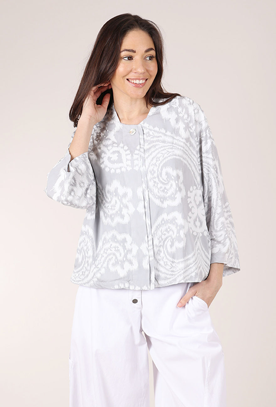 Blueberry Italia Batik Lyocell Raglan Jacket, Silver 