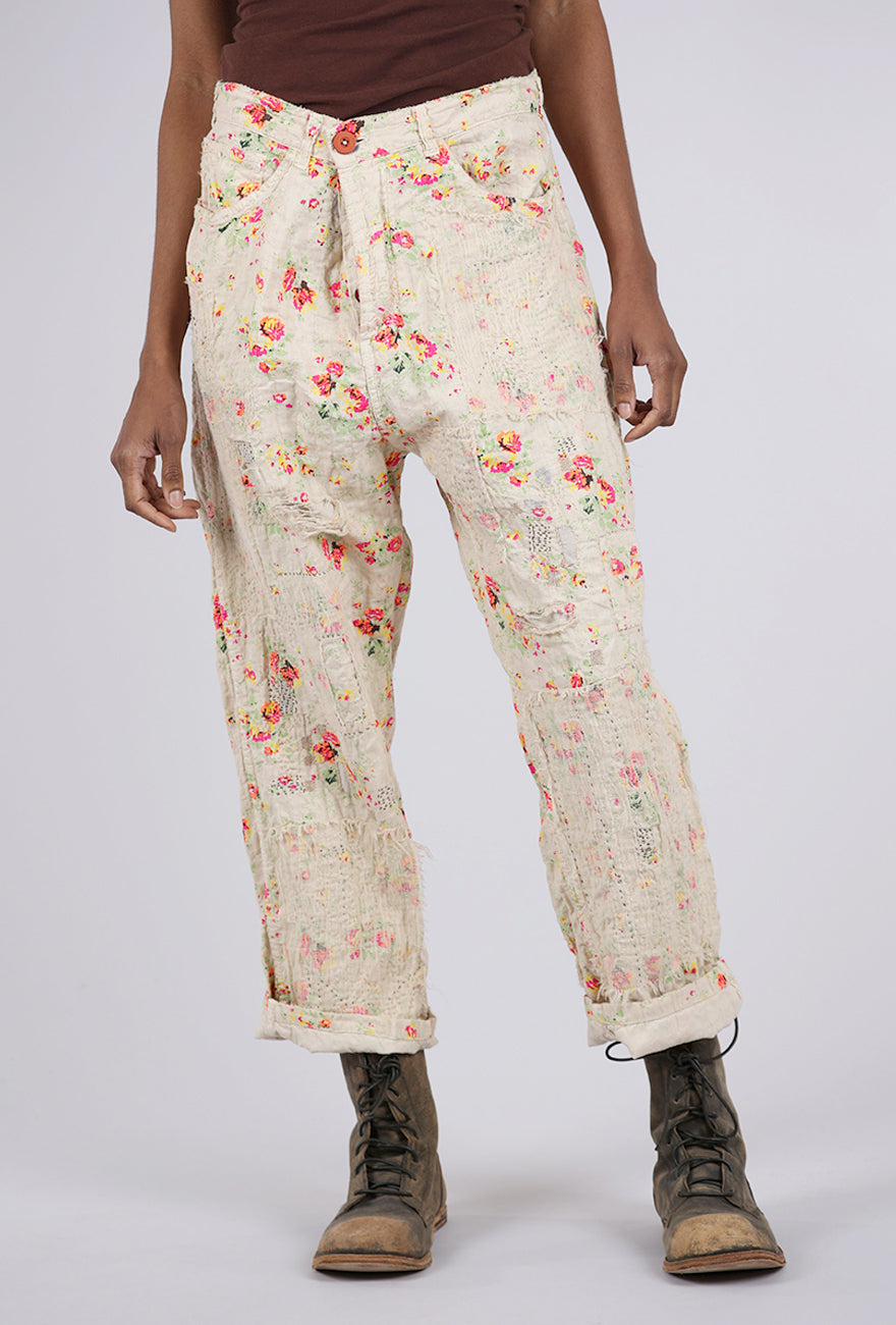 Magnolia Pearl Cotton Linen Miner Pants, Circus Rose 