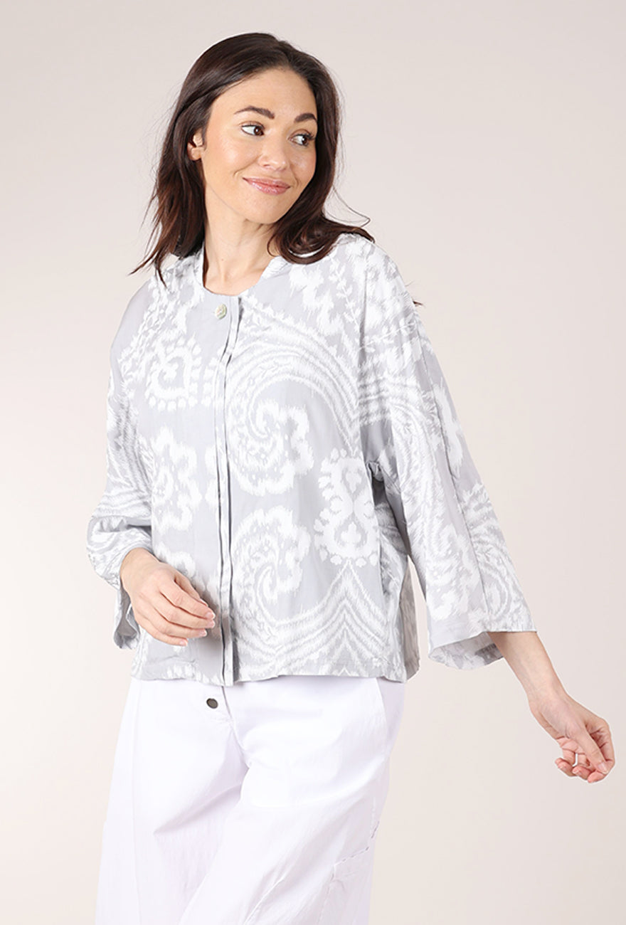 Blueberry Italia Batik Lyocell Raglan Jacket, Silver 