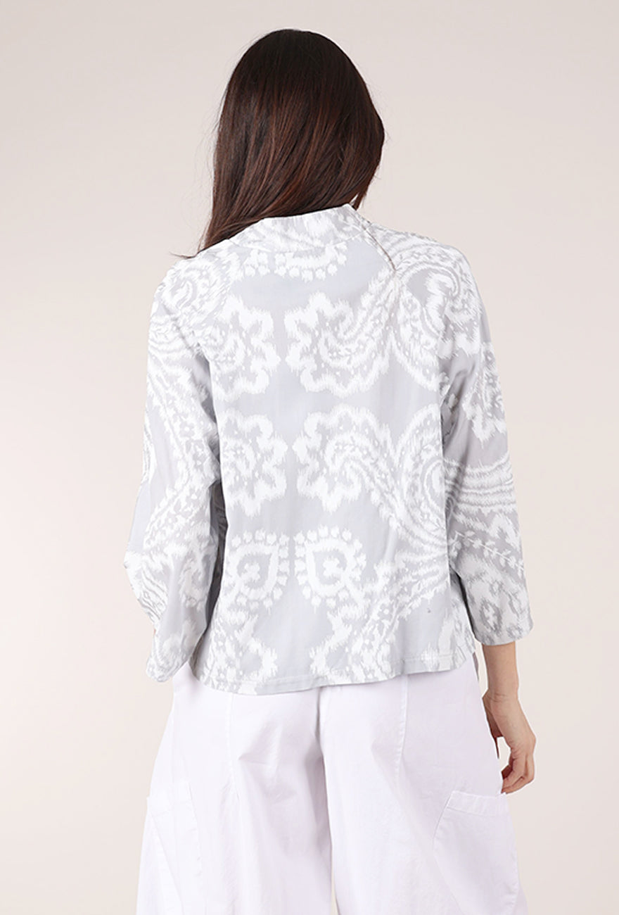 Blueberry Italia Batik Lyocell Raglan Jacket, Silver 