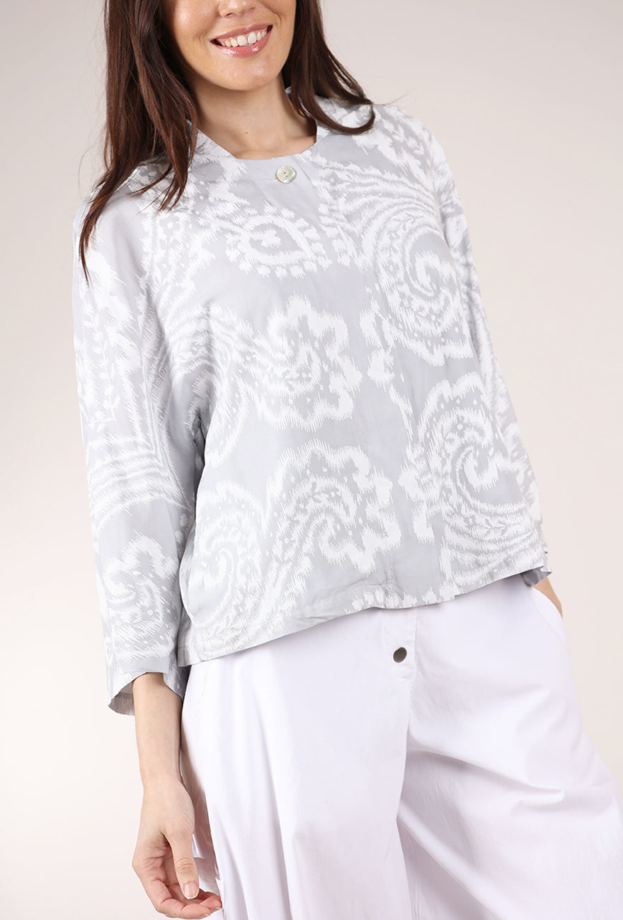 Blueberry Italia Batik Lyocell Raglan Jacket, Silver 