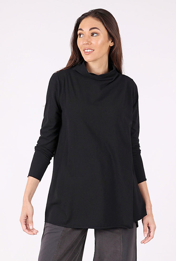 Ozai Tuck Detail Knit Top, Black 