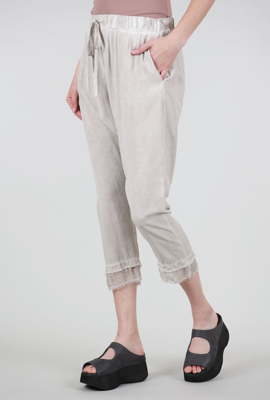 Sanctamuerte Silky Extended Rise Pant, Ivory 