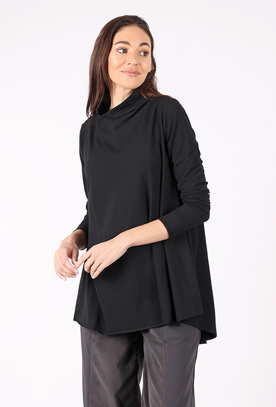Ozai Tuck Detail Knit Top, Black 
